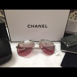 Chanel Pilot Sunglasses NWT and receipt